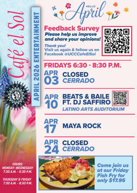 April Cafe el so La Pena menu