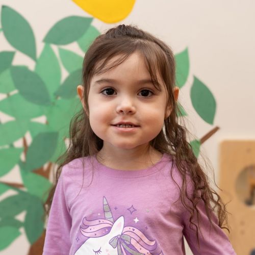 Sara who is a preschool student at the UCC Early Learning Academy