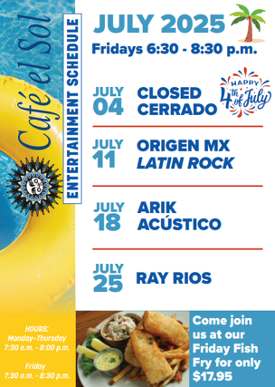 July La Pena Schedule